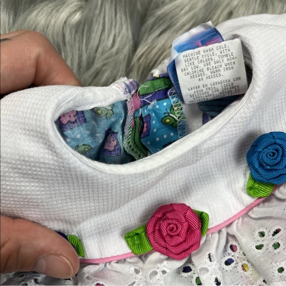 Vintage Martha’s Miniatures Baby Girls Pink Purple Animal Ruffle Dress - Picture 6 of 12